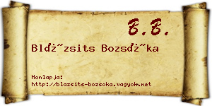 Blázsits Bozsóka névjegykártya